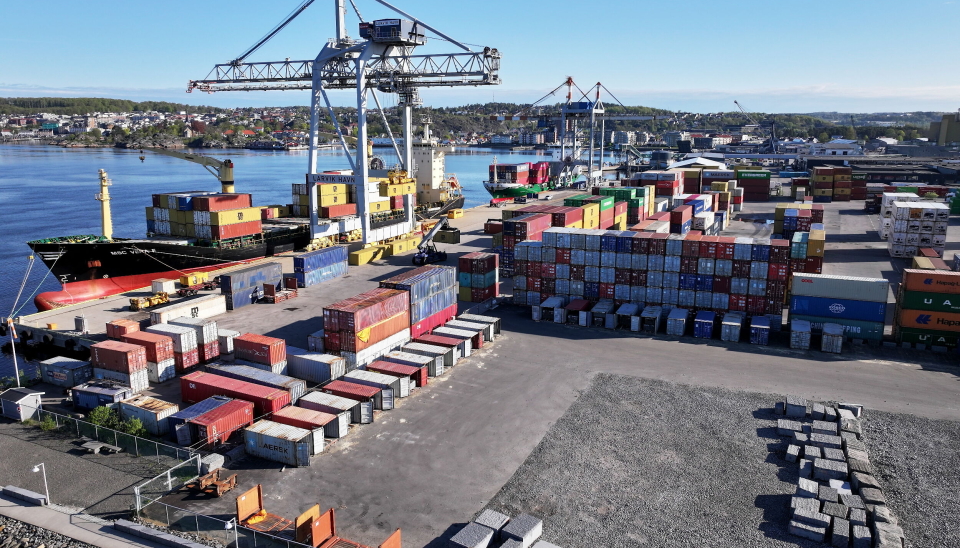Larvik havn har opplevd en 13 prosents økning i containervolumene i 2024.