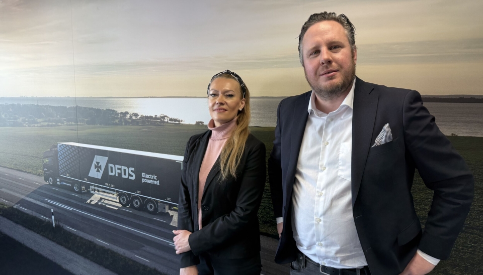Administrerende direktør Martina Engen og salgsdirektør Bjørn-Olav Eikefjord i DFDS Logistics tok imot Logistikk Inside til en 'kaffeprat' i Brobekkveien.