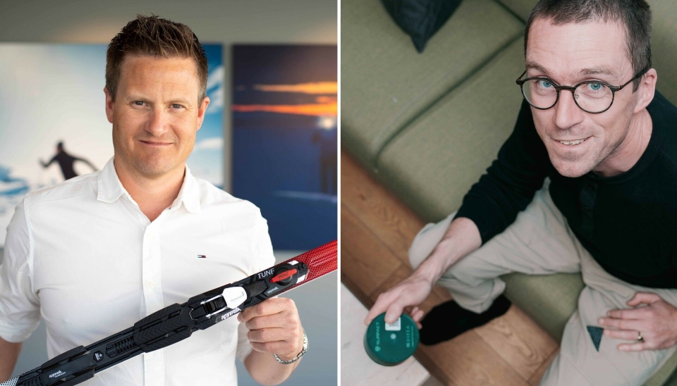 Torstein Myklebostad (til venstre), daglig leder i Rottefella og Per Magne Helseth, CEO i Surfact samarbeider om å produsere norskutviklet teknologi i Norge.