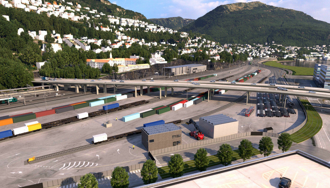 I 2024 ferdigstilles den nye utslippsfrie godsterminalen på Nygårdstangen i Bergen.