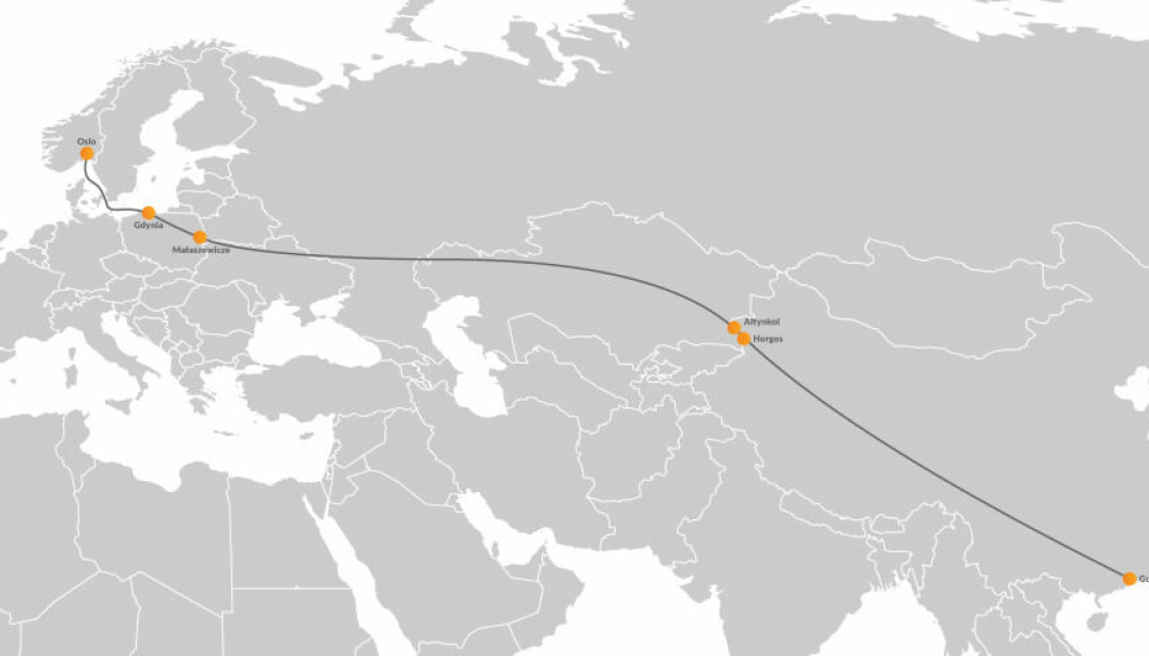 ColliCare sender nytt tog fra Kina til Norge.