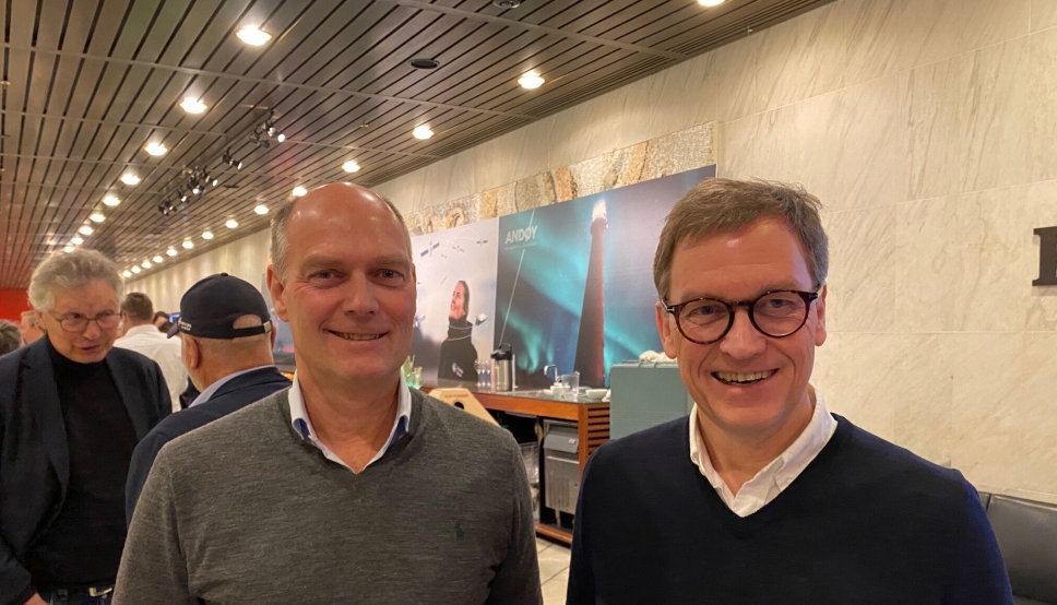 Adolfsen-brødrene, Kristian (t.v.) og Roger, er to av Nord-Norges rikeste brødre og er gode for rundt seks milliarder kroner. Brødrene som har bygget opp formuen på hoteller, barnehager og asylmottak satser nå også på logistikk. Foto: Per Dagfinn Wolden