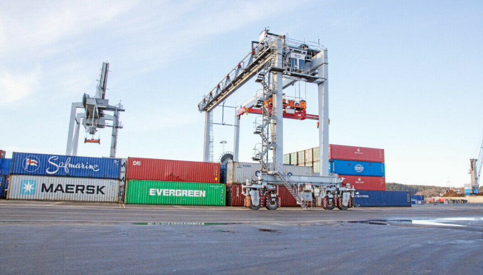 Borg Havn er nå, etter alle solemerker, den nest største containerhavna i Norge. (Foto: Øyvind Ludt)