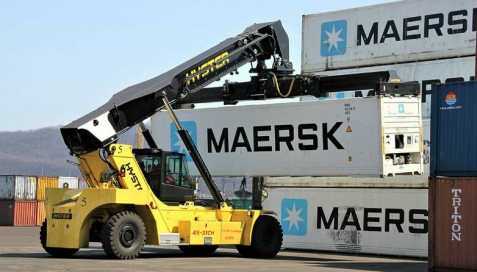 A.P. Møller-Maersk intermodale tjenester (AE66, AE19, AE77) fra Asia til Europa tilbyr billigere alternativer for sjøfrakt enn dyr flyfrakt på de lange transitt-tidene. (Foto: Maersk)