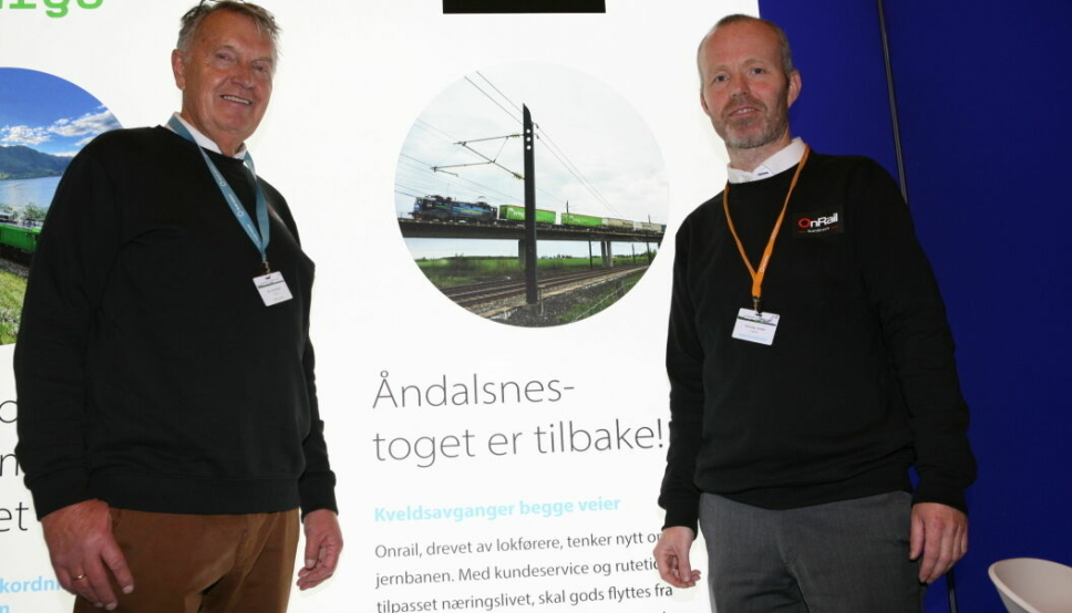 Onrail-gründer Henning Aandal (t.h.) og selskapets rådgiver, og Schenker-veteran, Jon Austrheim overtar der Green Cargo slapp. Foto: Per Dagfinn Wolden
