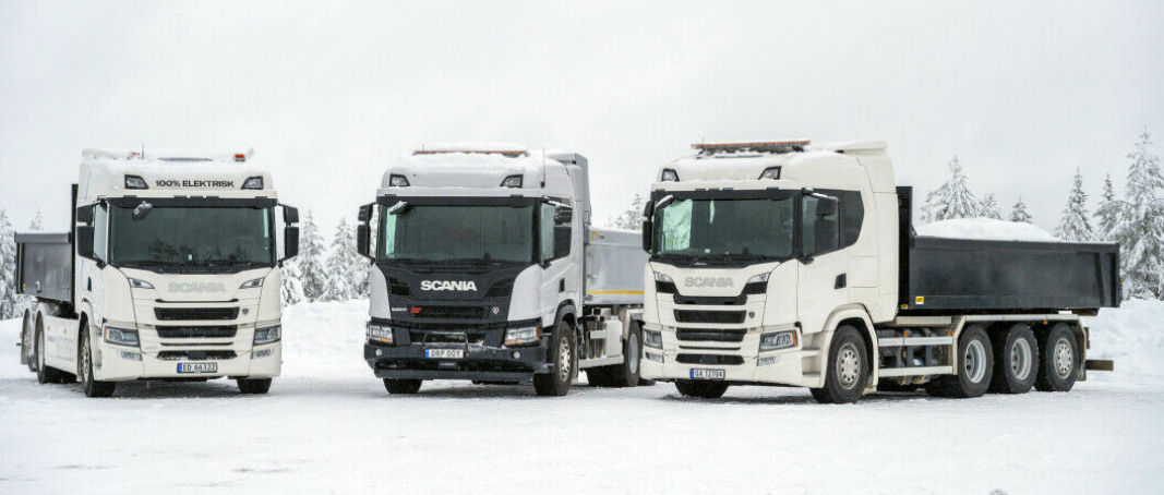 ALTERNATIVER: Scania viste frem biler med både strøm, gass og diesel under Scania Winter i Trysil.
