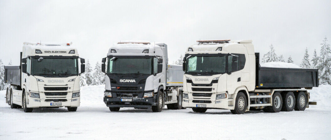 ALTERNATIVER: Scania viste frem biler med både strøm, gass og diesel under Scania Winter i Trysil. ALTERNATIVER: Scania viste frem biler med både strøm, gass og diesel under Scania Winter i Trysil.
