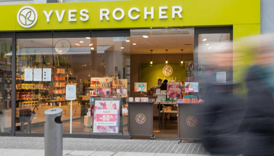 Yves Rocher har allerede lagt ned butikkutsalgene de hadde i Norden, nå skal også det nordiske sentrallageret avvikles. På bildet ser vi butikkutsalg i Koblenz, Tyskland.