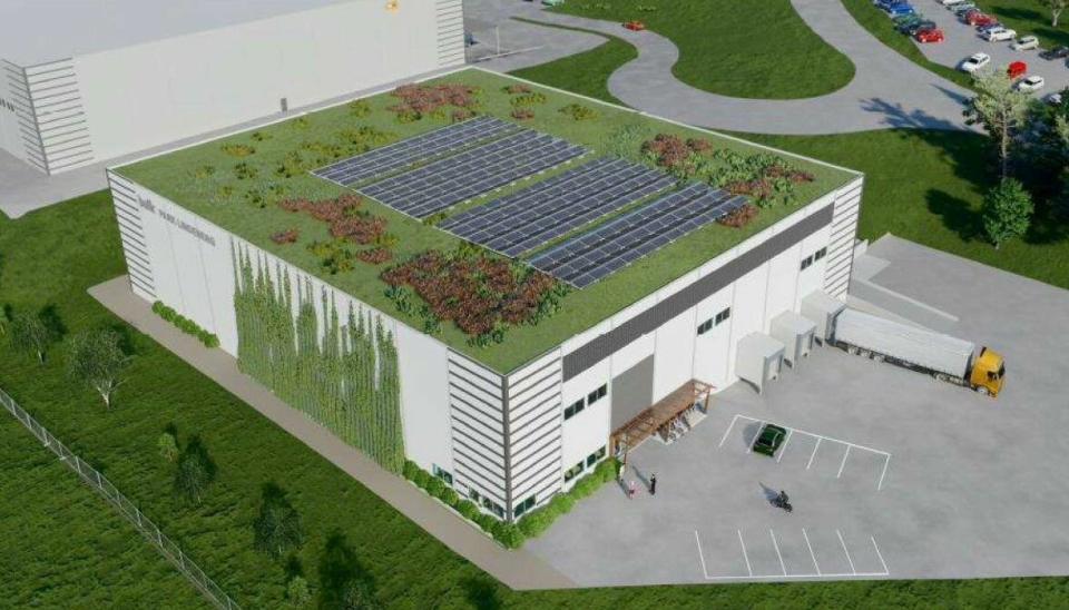 Med solceller, beplantning på taket og bærende konstruksjoner i treverk skal det nye lageret være Bulks mest bærekraftige løsning.