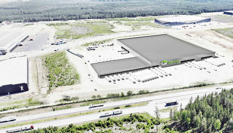 Illustrasjon av den nye terminalen Bring skal åpne om snaut to år i Jönköping.