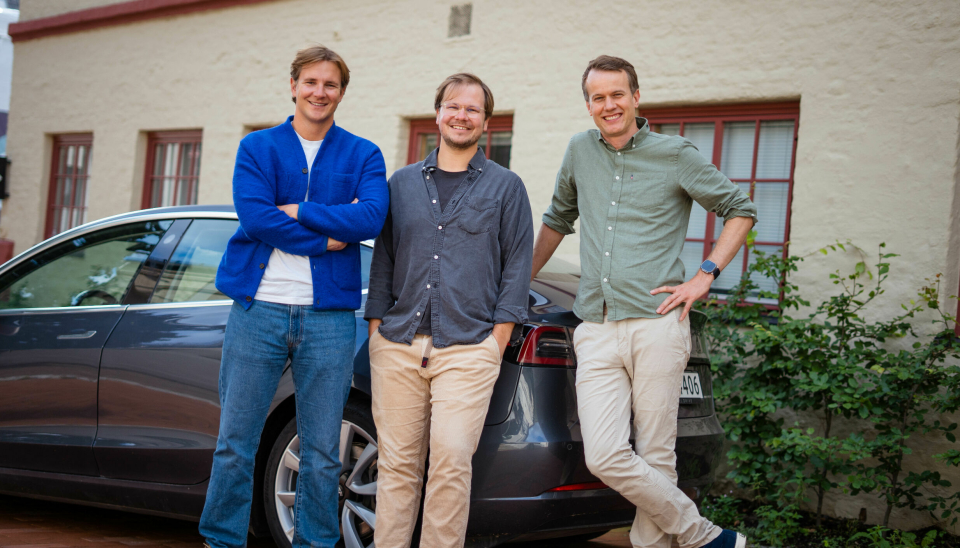 Gründer og Chief Business Officer, Petter Hodne Steensland (fra venstre), daglig leder og grunder Stian Bødtker Berentsen, og Mats Staugaard Investment Manager i Schibsted Ventures (til høyre)