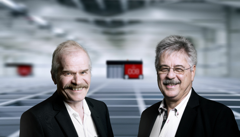 Jakob Hatteland (til høyre) og Ingvar Hognaland er de første norske medlemmene av Logistics Hall of Fame.