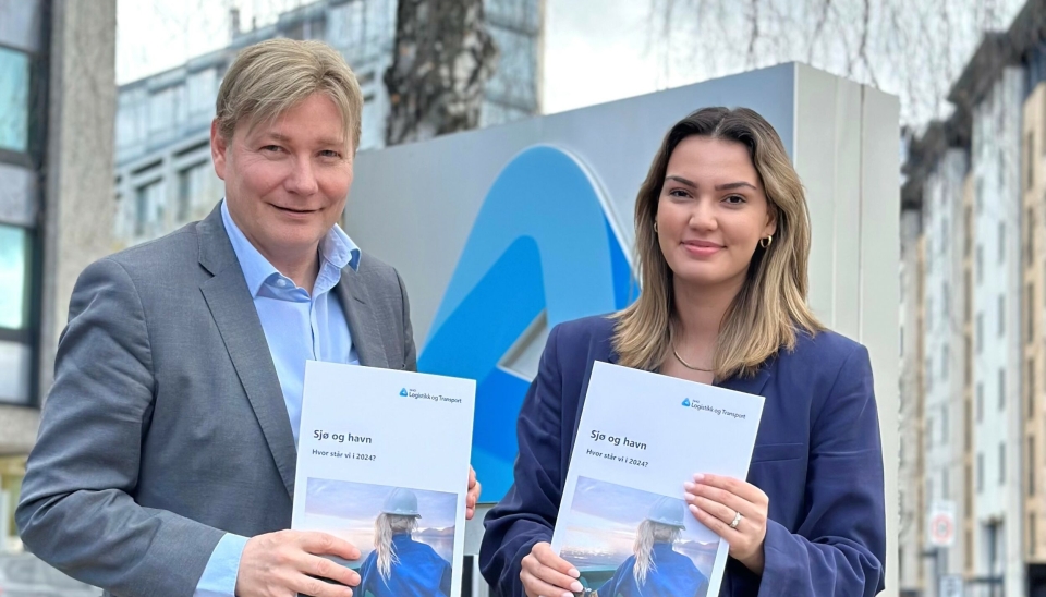 Ole A. Hagen og Derya Cinar Inan i NHO LT har laget en rapport om tingenes tilstand innen norsk sjøtransport og havnenæring.