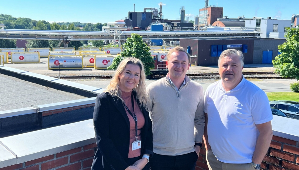 Kristine Steen (Trade Compliance Officer) i Booreggard og Maersk-duoen Filip Diskerud (Prosjektleder for Digitoll) og Jörgen Eriksson (Customs Pricing Specialist)
