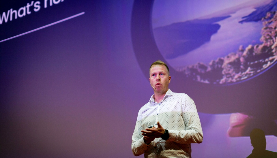 Patrik Berglund er grunnlegger og CEO i Xeneta, her avbildet i forbindelse med et innlegg han holdt på Logisitkk Insides konferanse Logistikk 22 på Vika kino i mai 2022.