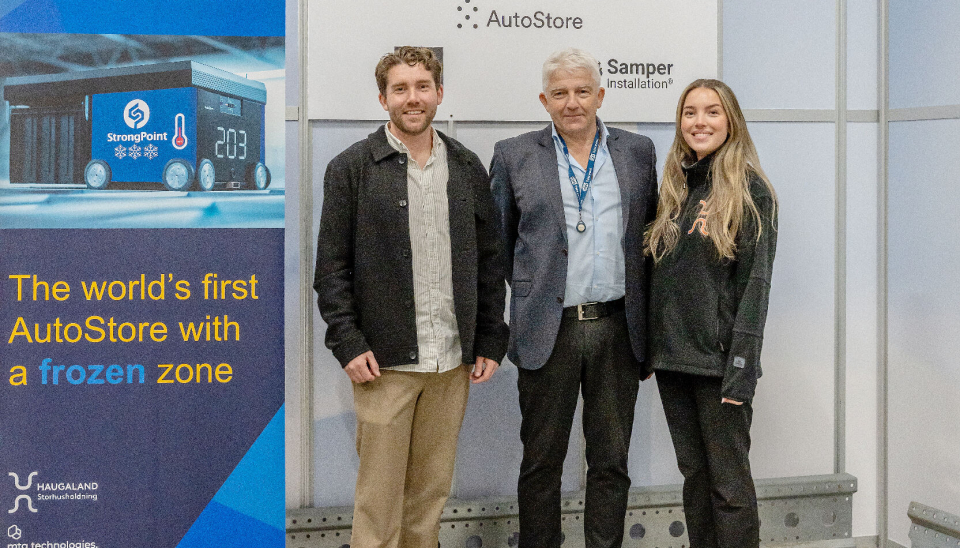 Haugaland Storhusholdning er en familiebedrift. Fra venstre logistikkleder Thostein Thorsten Kirkeleit, daglig leder og gründer Oskar Kirkeleit og lageransvarlig Benedikte Kirkeleit.