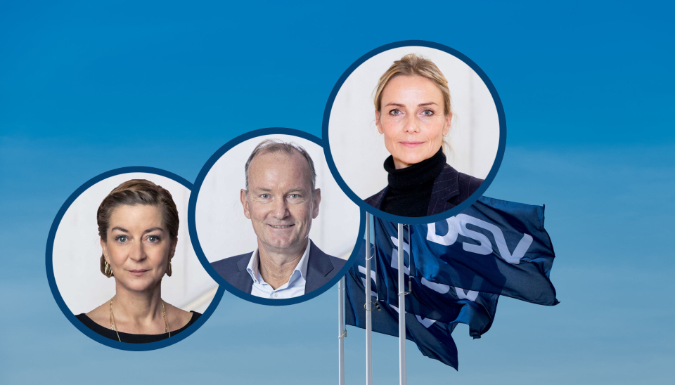 Helle Østergaard Kristiansen (f.v.), Niels Smedegaard og Marie-Louise Aamund trer ut av DSVs styre ved neste generalforsamling 20. mars.